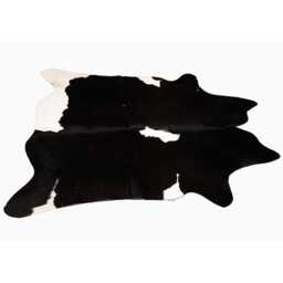 Premium Medium Black & White Cowhide Rug - Bold Pattern For Modern Home Decor - thumbnail 2