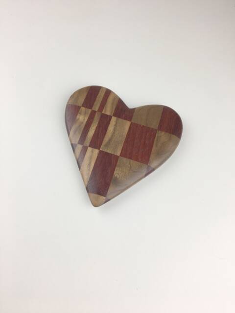 Padauk & Walnut Wooden Heart - image 1