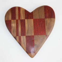 Padauk & Walnut Wooden Heart - thumbnail 2