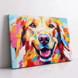 Golden Retriever Fun Animal Dog Pet Lover Abstract Oil Painting Wall Art, Framed Canvas Poster Print, Home Kitchen Office Room Decor, Gifts - thumbnail 2