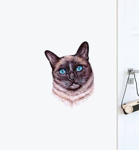 Siamese Cat Wall Sticker Decal - Dogs & Pets Stickers, Art, Decals, Kids Animals Decals