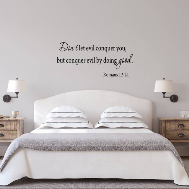 Christian Faith Stickers Bible Verse Scripture Wall Decal - Don't Let Evil Conquer You Romans 1221 - Vwaq - image 1