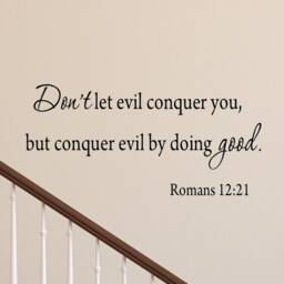 Christian Faith Stickers Bible Verse Scripture Wall Decal - Don't Let Evil Conquer You Romans 1221 - Vwaq - thumbnail 2