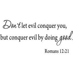 Christian Faith Stickers Bible Verse Scripture Wall Decal - Don't Let Evil Conquer You Romans 1221 - Vwaq - thumbnail 4