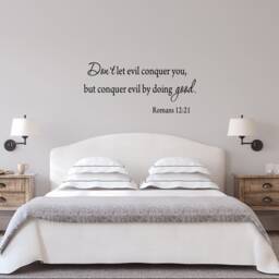 Christian Faith Stickers Bible Verse Scripture Wall Decal - Don't Let Evil Conquer You Romans 1221 - Vwaq - thumbnail 1