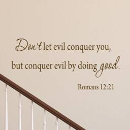 Christian Faith Stickers Bible Verse Scripture Wall Decal - Don't Let Evil Conquer You Romans 1221 - Vwaq - thumbnail 3