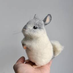 Custom Made Felted Chinchilla, Needle 3D Pet Portrait - thumbnail 3