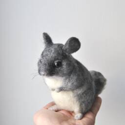 Custom Made Felted Chinchilla, Needle 3D Pet Portrait - thumbnail 2