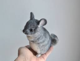 Custom Made Felted Chinchilla, Needle 3D Pet Portrait