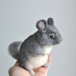 Custom Made Felted Chinchilla, Needle 3D Pet Portrait - thumbnail 4