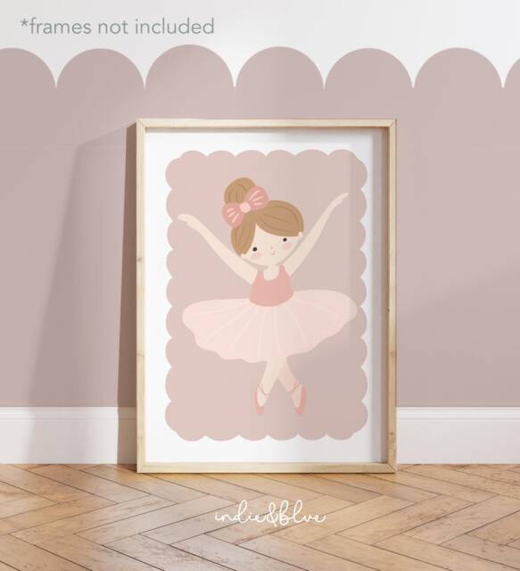 Ballerina Print, Pastel Girl Nursery Bedroom Decor, Dancer, Teen Kids Wall Art - image 1