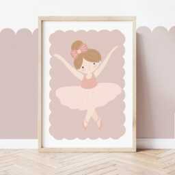 Ballerina Print, Pastel Girl Nursery Bedroom Decor, Dancer, Teen Kids Wall Art - thumbnail 2