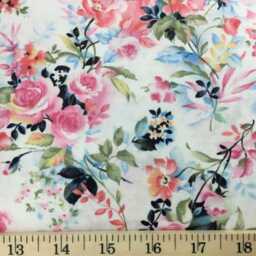 Floral Kitchen Valance - Flowers Pink Roses Farmhouse Country Curtain - thumbnail 2