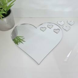Heart Acrylic Mirror Wall Art Personalized Engraved Decor - thumbnail 2