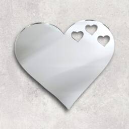 Heart Acrylic Mirror Wall Art Personalized Engraved Decor - thumbnail 3