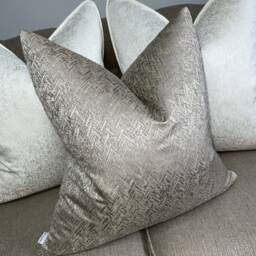 "Taupe - Gold Cushion Cover, Luxury Throw Pillow, Shimmer, Designer Fabric , Worldwide Shipping 16"" 18"" 20"" 22"" 24"" 26" - thumbnail 3
