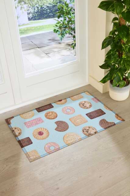 Biscuit Mix Indoor Outdoor Doormat - Funny Entrance Rug Tea Time Kitchen Decor Housewarming Gift Non Slip 90x60cm - image 1