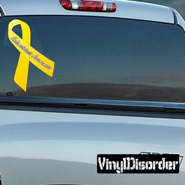 Endometriosis Awareness Ribbon Vinyl Wall Decal Or Car Sticker