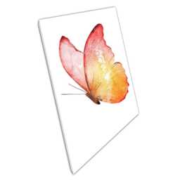 Vibrant Butterfly Watercolor Canvas Artistic Home & Office Wall Decor Print in Red-Orange Hues - thumbnail 1