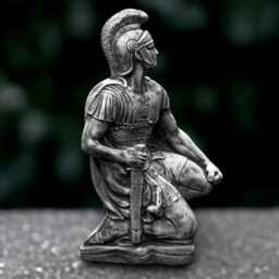 Stone Soldier Sculpture Concrete Warrior Figurine Cement Medieval Statue Outdoor Knight Decoration Handmade Ornament Gift - thumbnail 2