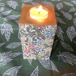 Set Of 3 William Morris Tea Light Holders. Wooden - thumbnail 2