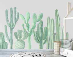 Cactus Wall Mural - Removable Decal Watercolor Wallpaper Large Self Adhesive Vinyl