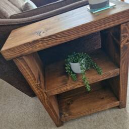 Rustic Farmhouse Style Double Shelf Solid Wood Side Table - Various Sizes & Colours Available - thumbnail 3