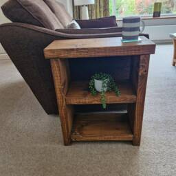 Rustic Farmhouse Style Double Shelf Solid Wood Side Table - Various Sizes & Colours Available - thumbnail 2