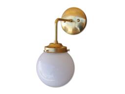 Brass Wall Sconce - Glass Globe Shade Entryway Lighting Bathroom Living Room Modern Orb Ul Listed
