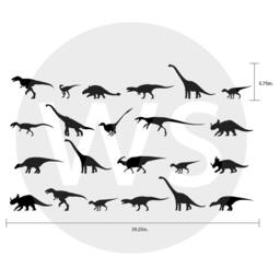 Dinosaur Silhouette Wall Decal - Kids Room Vinyl Art Border - thumbnail 2