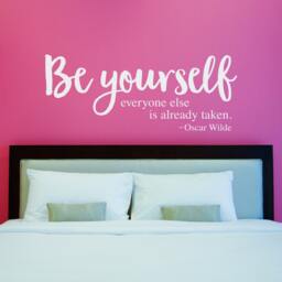 Oscar Wilde Quote Decal Be Yourself, Inspirational Vinyl Wall Art - thumbnail 1