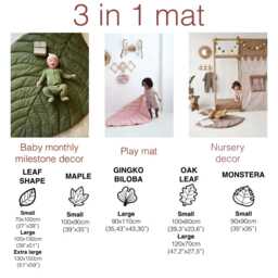 Leaf Baby Play Mat Organic Cotton Tummy Time Activity Mat - thumbnail 2