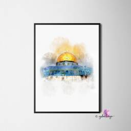 Islamic Wall Art, Kud??s, Jerusalem, Filistin, Kubbet??s Sahra, Islam, Dua, Islamic Decor, Wallart, Islamicquotes, Koran, Quran - thumbnail 1