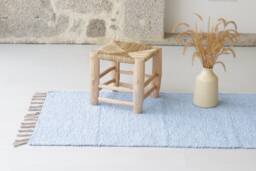 Medium Light Blue Rug, Bathroom Baby Bedroom Kids Hallway Entry Bohemian Decor, Tapis Bleu
