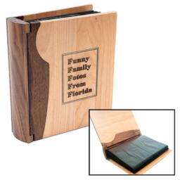 Walnut Photo Album, Holiday Album For Family, Custom Wedding Parents, Personalized Books, Baby - thumbnail 1