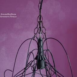 Handmade Wire Chandelier Italian Farmhouse Decor Shabby Chic Ceiling Light - thumbnail 2