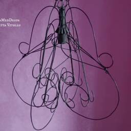 Handmade Wire Chandelier Italian Farmhouse Decor Shabby Chic Ceiling Light - thumbnail 3