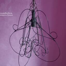 Handmade Wire Chandelier Italian Farmhouse Decor Shabby Chic Ceiling Light - thumbnail 4