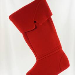 Christmas Stocking Red Wool Winter Holiday Knit Pocket Repurposed Recycled Upcycled 591 - thumbnail 3