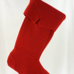 Christmas Stocking Red Wool Winter Holiday Knit Pocket Repurposed Recycled Upcycled 591 - thumbnail 2