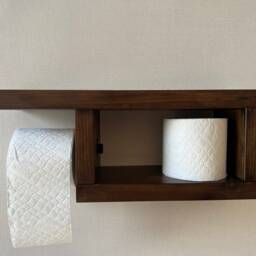 Rustic Wood Toilet Roll Paper Holder - thumbnail 2