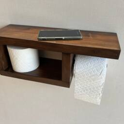 Rustic Wood Toilet Roll Paper Holder - thumbnail 3