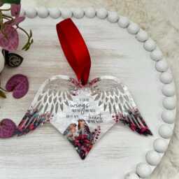 Robin Memorial Bauble, Wing Shaped Christmas Tree Decoration, Decoration For Christmas, Bauble Lost Loved Ones - thumbnail 4