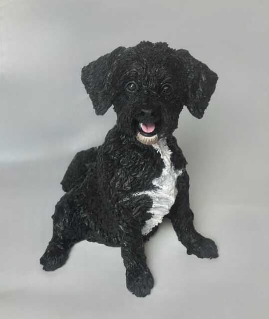 Pet Memorial, Clay Sculpture, Portrait, Dog Custom Sculpture With Toy - image 1