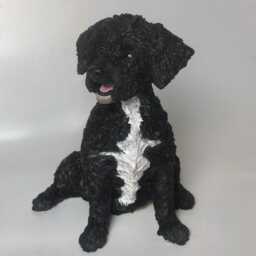 Pet Memorial, Clay Sculpture, Portrait, Dog Custom Sculpture With Toy - thumbnail 3