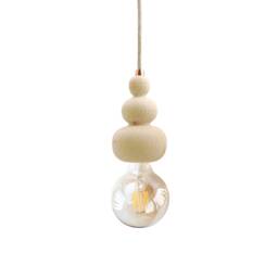 Minimal Wood Pendant Light Wooden Turned Ceiling Suspension Lamp Copper Home Decor - thumbnail 1