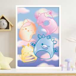 Squishmallows Print - 4 Characters Dreamscape Poster Wall Art - thumbnail 1