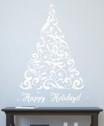 Holiday Tree Decal Wall Decals For Walls Christmas Stickers Stick On Wall Art Decalisland - Tree