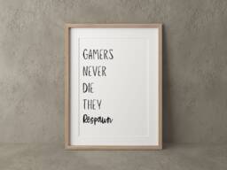 Gamer Quote Print, Video Game Room Decor, Geeky Gift - thumbnail 1