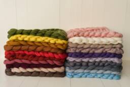 Newborn Merino Wool Blanket, Braid New Baby Knitted Photography Props, Basket Stuffer Bump Blanket